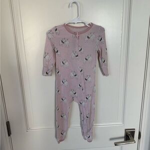 Free Birdees Easter Lamb Girls Bamboo Zipper Pajamas Sleeper size 2T